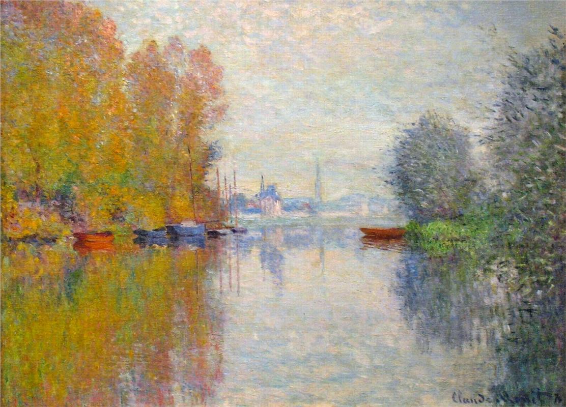 Autumn on the Seine at Argenteuil - Claude Monet Paintings